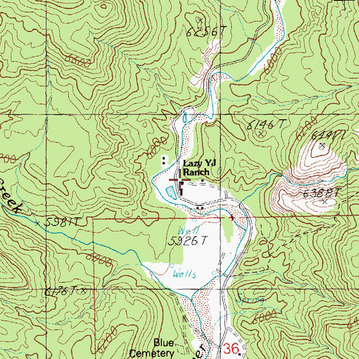 Topographic Map of Lazy YJ Ranch, AZ