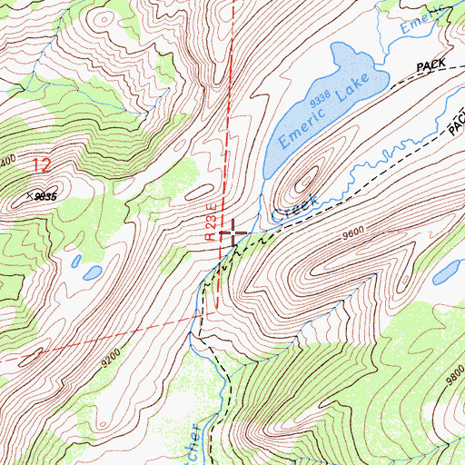 Topographic Map of Emeric Creek, CA