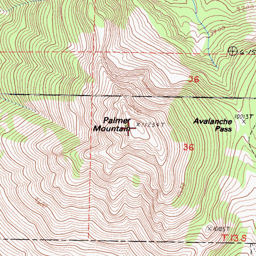 Topographic Map of Palmer Mountain, CA