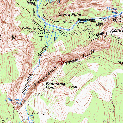 Topographic Map of Panorama Cliff, CA