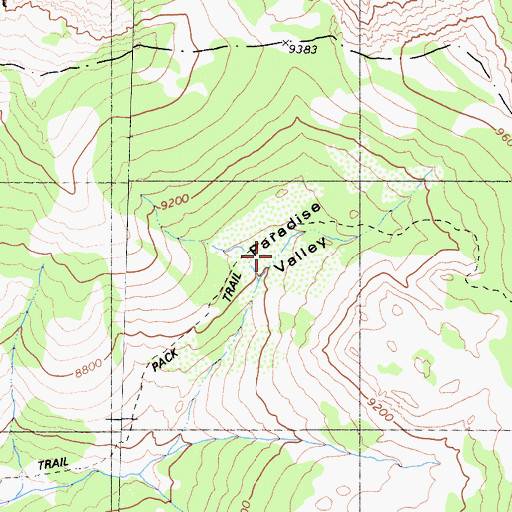 Topographic Map of Paradise Valley, CA