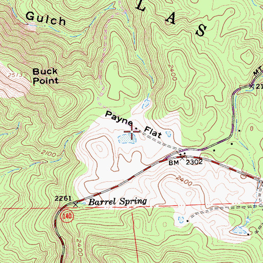 Topographic Map of Payne Flat, CA