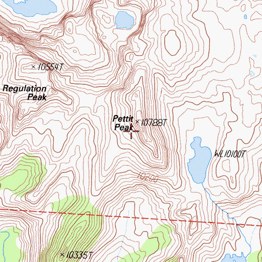 Topographic Map of Pettit Peak, CA