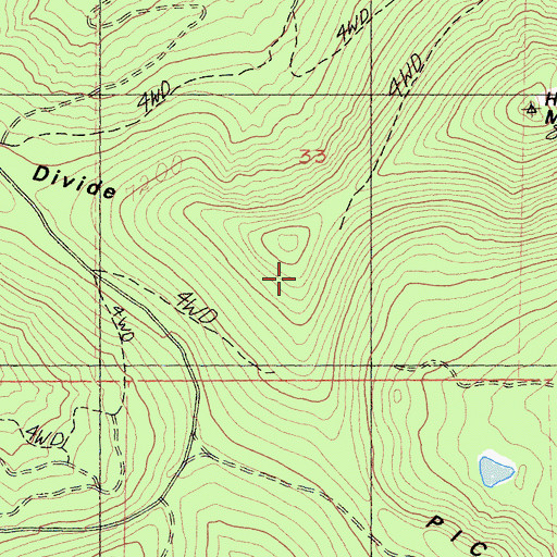 Topographic Map of Picadilly Ridge, CA