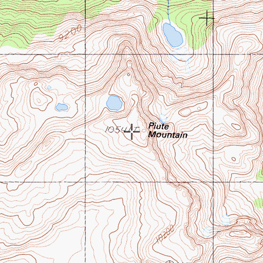 Topographic Map of Piute Mountain, CA