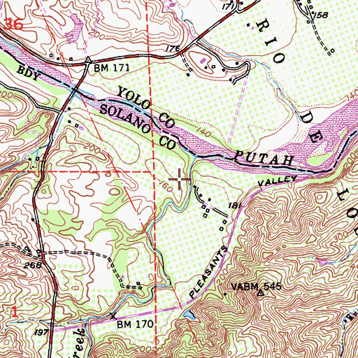 Topographic Map of Pleasants Valley, CA