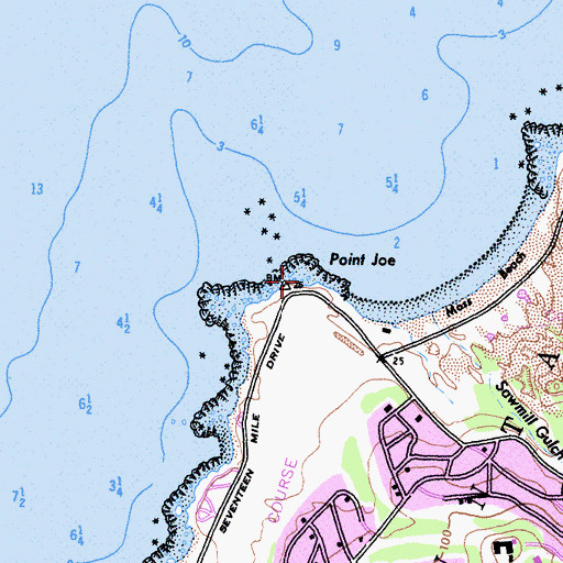 Topographic Map of Point Joe, CA