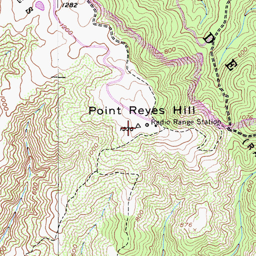 Topographic Map of Point Reyes Hill, CA