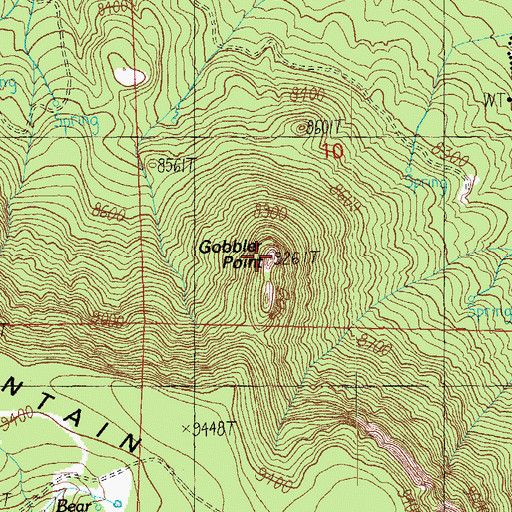 Topographic Map of Gobbler Point, AZ