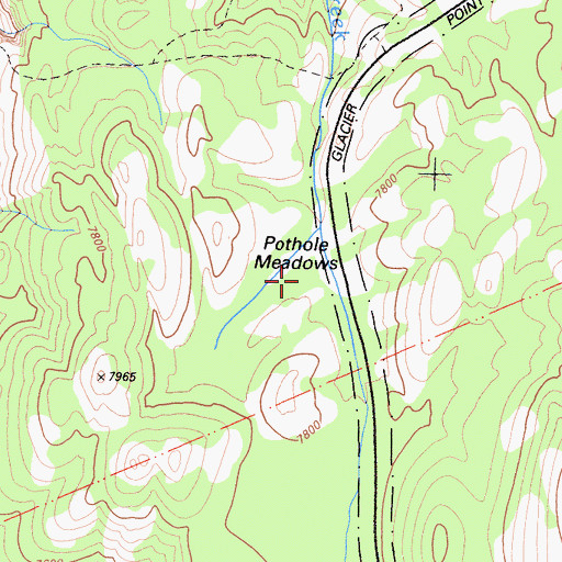 Topographic Map of Pothole Meadows, CA