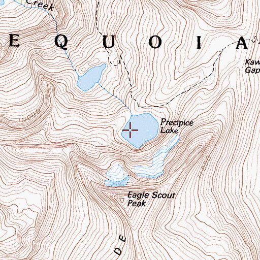 Topographic Map of Precipice Lake, CA