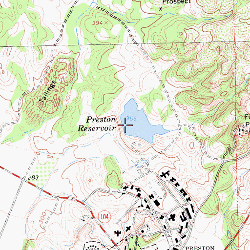 Topographic Map of Preston Reservoir, CA
