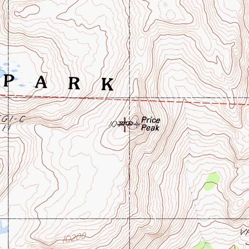 Topographic Map of Price Peak, CA