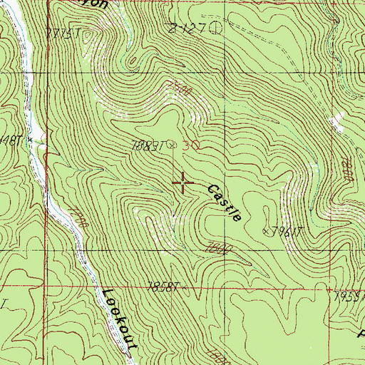 Topographic Map of Castle Point, AZ
