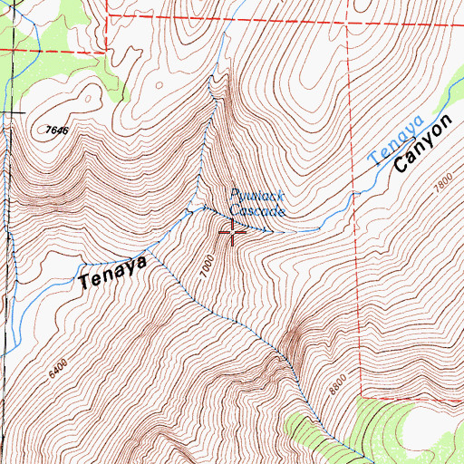 Topographic Map of Pywiack Cascade, CA