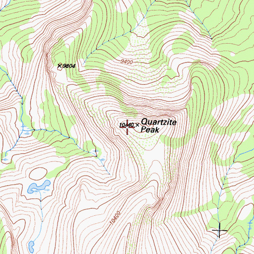 Topographic Map of Quartzite Peak, CA