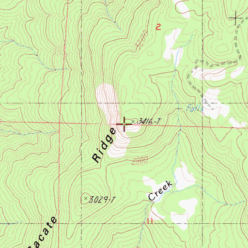 Topographic Map of Sacate Ridge, CA