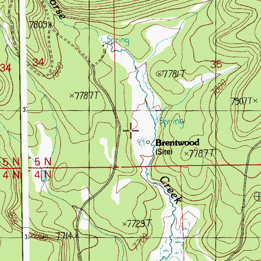 Topographic Map of Brentwood, AZ