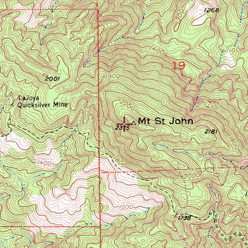 Topographic Map of Mount Saint John, CA
