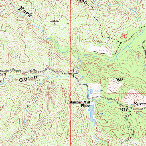 Topographic Map of Salt Gulch, CA