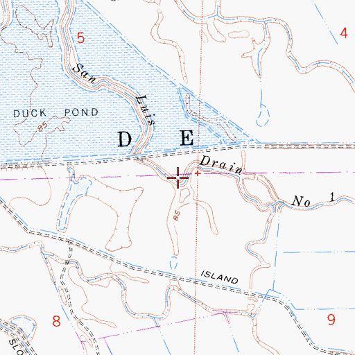 Topographic Map of San Luis Drain Number One, CA