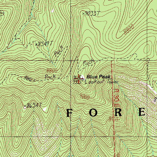 Topographic Map of Blue Lookout, AZ