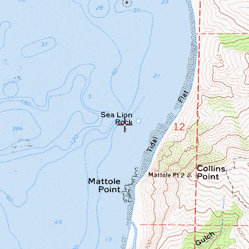 Topographic Map of Sea Lion Rock, CA