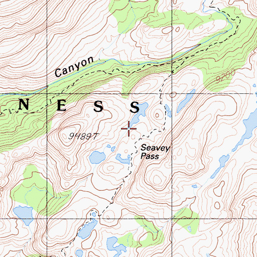 Topographic Map of Seavey Pass, CA