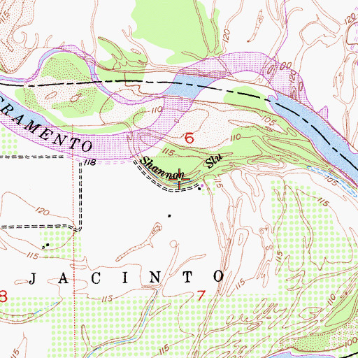 Topographic Map of Shannon Slough, CA