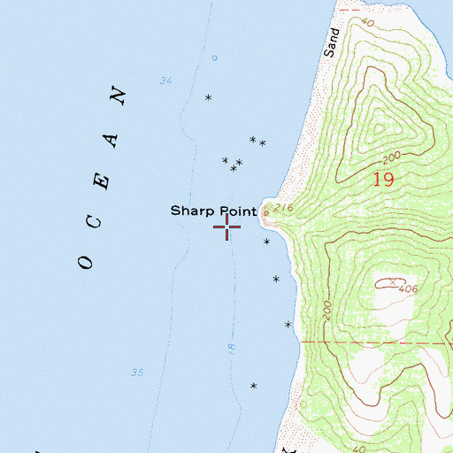 Topographic Map of Sharp Point, CA