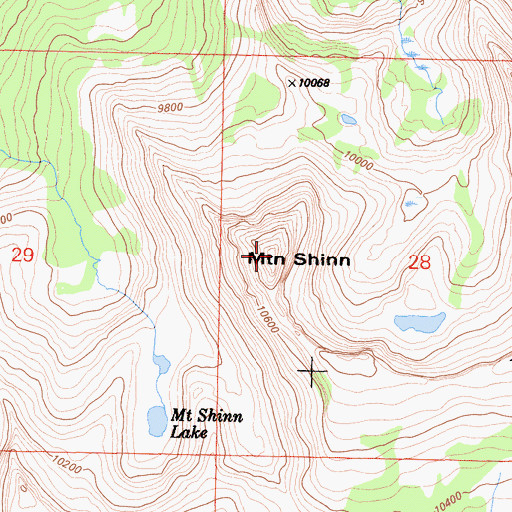 Topographic Map of Mount Shinn, CA