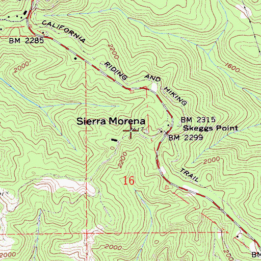 Topographic Map of Morena Sierra, CA