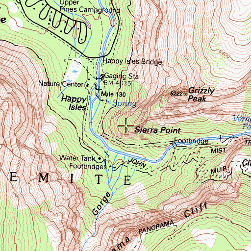 Topographic Map of Sierra Point, CA