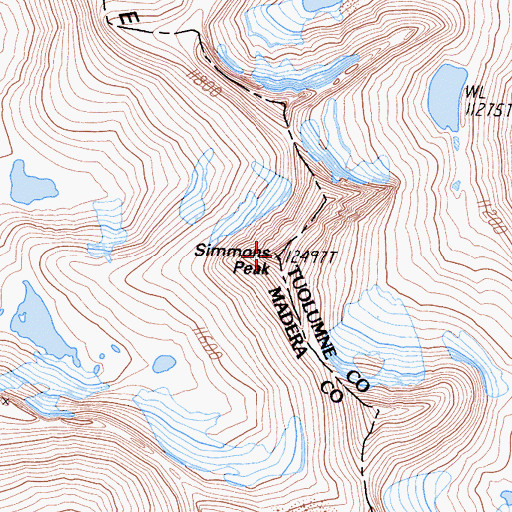 Topographic Map of Simmons Peak, CA
