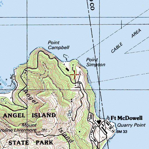 Topographic Map of Point Simpton, CA