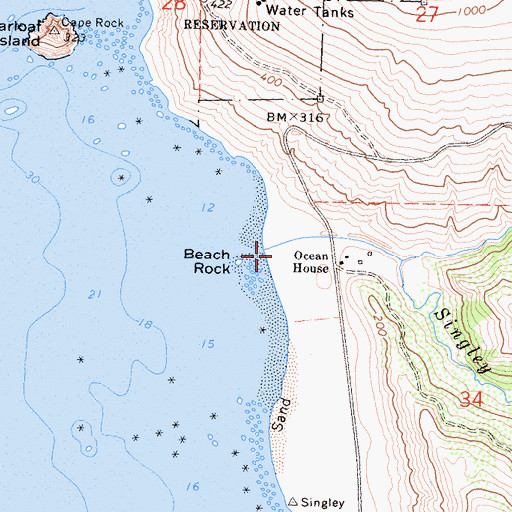 Topographic Map of Singley Creek, CA
