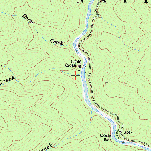 Topographic Map of Smith Creek, CA