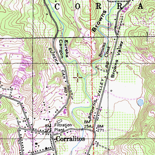 Topographic Map of Browns Creek, CA
