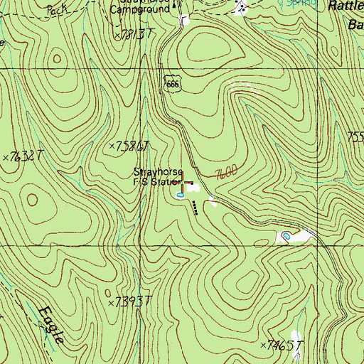Topographic Map of Strayhorse Administative Site, AZ