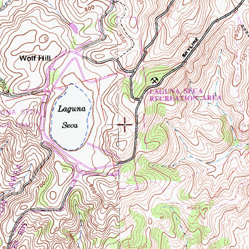 Topographic Map of Laguna Seca Race Track, CA