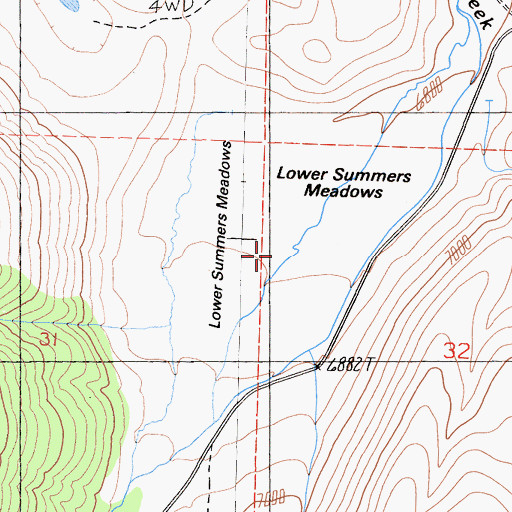 Topographic Map of Lower Summers Meadows, CA