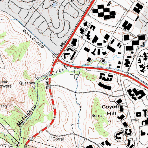 Topographic Map of Deer Creek, CA