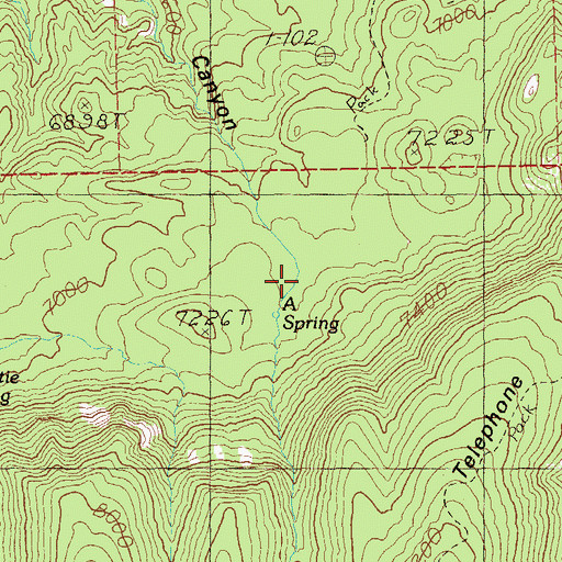 Topographic Map of A Spring, AZ