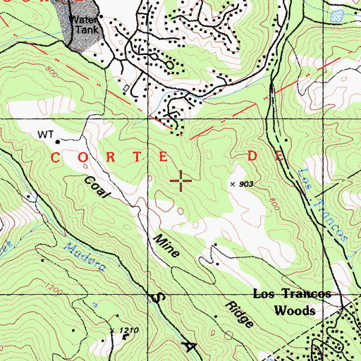 Topographic Map of El Corte de Madera, CA