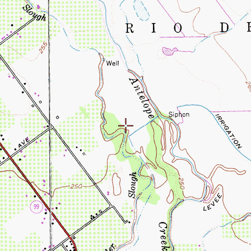 Topographic Map of El Primer Canon or Rio de Los Berre, CA