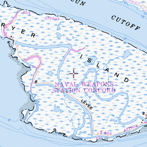 Topographic Map of Ryer Island, CA