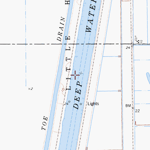 Topographic Map of Sacramento River Deep Water Ship Channel, CA