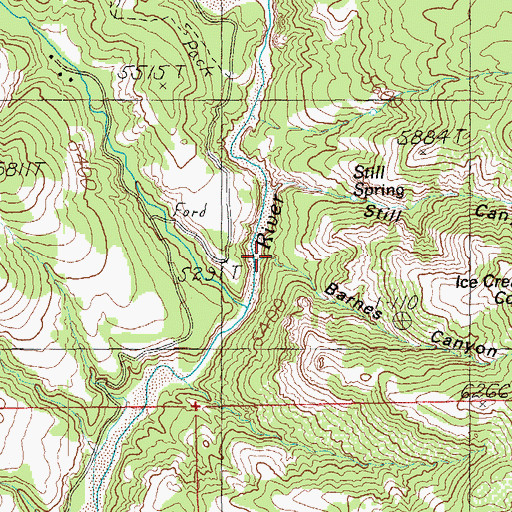 Topographic Map of Barnes Canyon, AZ