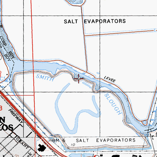 Topographic Map of Smith Slough, CA