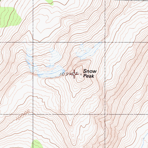 Topographic Map of Snow Peak, CA